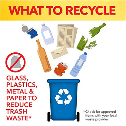Glad Trash Bags, Large Drawstring Garbage Bags, 30 Gallon Blue Trash Bags for Large Kitchen Trash Can or Recycling, 28 Count - Packaging May Vary
