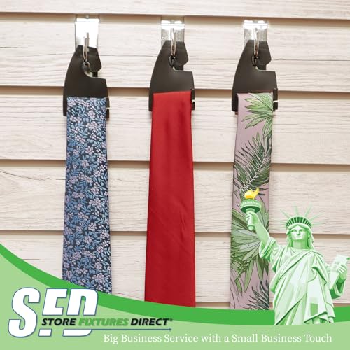 Black Neck Tie Hangers for Retail - Economic Plastic Tie Hooks - 100 Pack