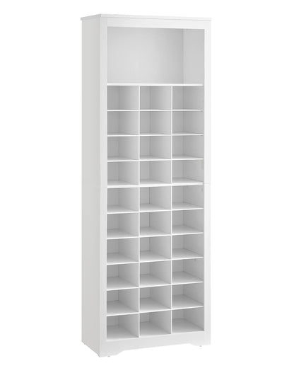 VASAGLE Shoe Storage Cabinet, 10 Tier Shoe Rack Organizer, Holds Up to 30 Pairs of Shoes, for Entryway Bedroom, 12.6 x 24.8 x 73.6 Inches, White ULBS273T14