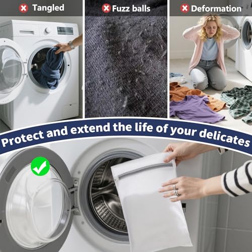 150L Laundry Bag Backpack with 3 Sizes Mesh Wash Bags and Shoulder Straps | Foldable Clothes Hamper Bag with Drawstring Closure for College, Apartment, Laundromat（Black）