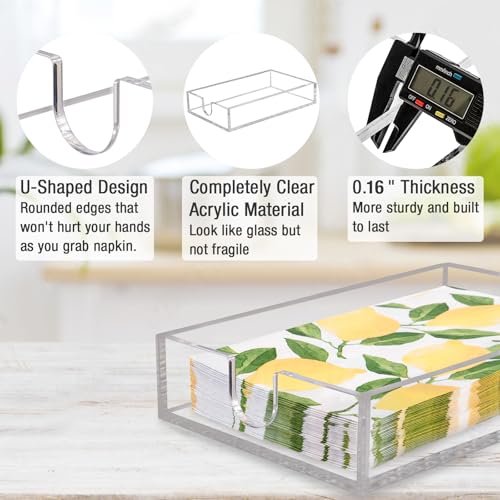 Napkin Holder, Acrylic Napkin Holder for Table Clear Hand Towel Holder for Bathroom 9x5x1.8 Inch Napkin Tray for Kitchen Dinner Hotel, Acrylic Tray for Paper Napkin, Bathroom Accessories
