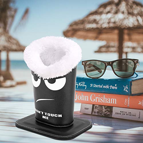 MoKo Eyeglasses Holder, Modern Velvet Plush Lined PU Leather Household Magnetic Holder Protective