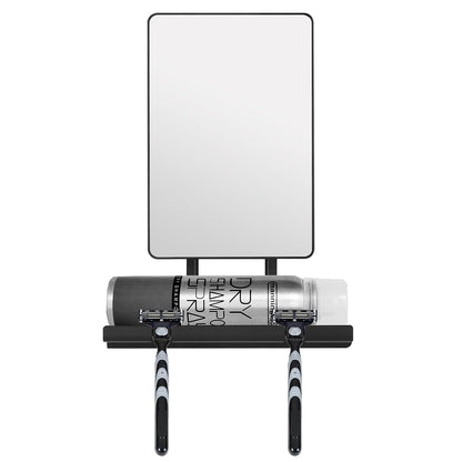Fogless Shower Mirror, 360° Rotation Adjustable Shaving Mirror,Bathroom Shower Mirror with Multifunctional Storage Tray and Razor Holders