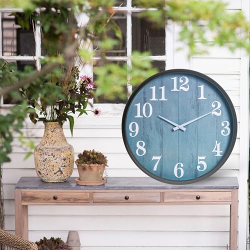 Large Outdoor Indoor Clock Waterproof,18 Inch Waterproof Oversized Wall Clocks,Silent Movement Battery Operated for Garden Patio Pool Room Office Decorative Gifts