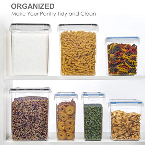 PANTRYSTAR Medium Food Storage Containers with Lids Airtight 2.5L /84.5Oz, for Flour, Sugar, Baking Supply, 3PCS BPA Free Plastic Canisters for Kitchen Pantry Organization