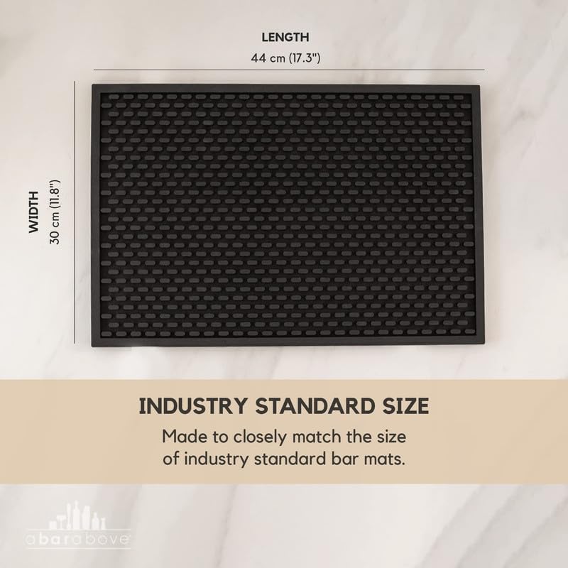 A Bar Above Heavy Duty Bar Mat, Food Safe Silicone Mat for Countertops | Commercial Strength, For Bartending and Coffee, Dish Drying Pad, Kitchen Counter, Barista Accessory, Spill Proof, Great Pick