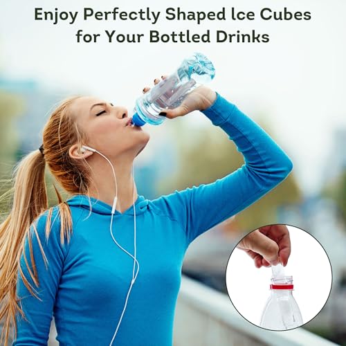 Lily's Home Silicone Ice Cube Tray with Lid Set of 4, BPA-Free, Ideal for Water Bottles & Sports Bottles, Flexible & Stackable Design for Quick Release, Ice Cube Trays for Freezer(11.81"*4.72"*0.95")