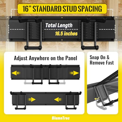 Garage Tool Organizer Wall Mount, 48" Heavy-Duty Metal Wall Organizer, 3 Rails with 6 Adjustable Hooks, Garden Storage Rack for Organization Sturdy Tool Hanging Holder for Shovel Shed Yard