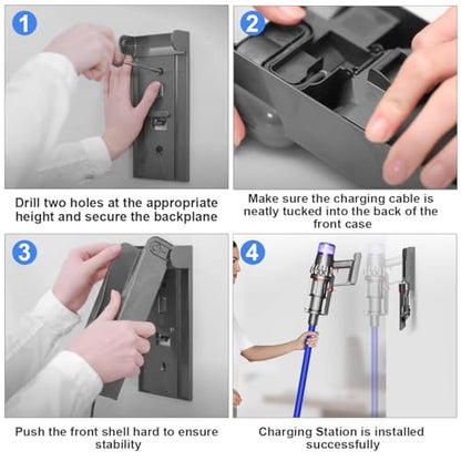 Wall Mounted Docking Station for Dyson V11 V15 Vacuum Cleaners, Vacuum Standing Dock Replacement Part no. 970011-01/970011-02