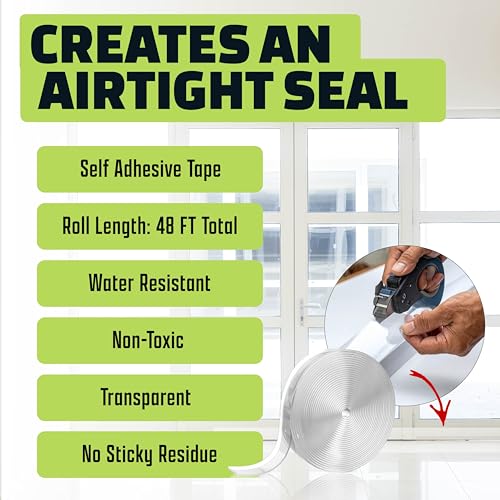 Alien Draft Seal Set of 49 Feet Anti-Draft Adhesive and Flexible Flap to Seal Gaps Around Doors and Windows As Seen On TV