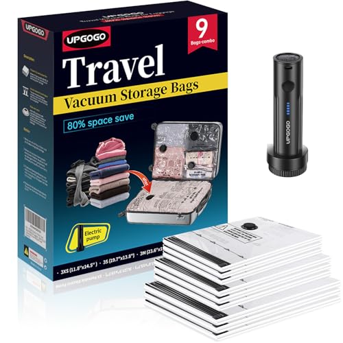 Travel Vacuum Bags for Luggage with Portable Elect... (Electric Pump)
