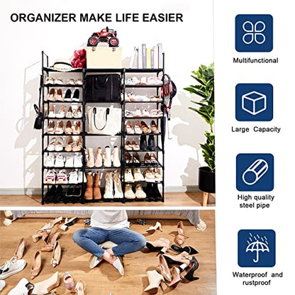 Mavivegue 9-Tier Metal Shoe Rack - Holds 50-55 Pairs, Tall Storage Shelf for Shoes, Boots, Entryway, Closet, Garage