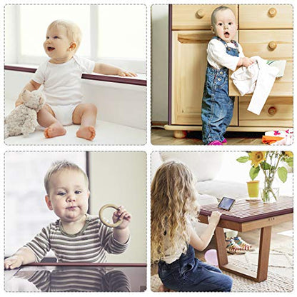 Baby Proofing Edge Corner Protectors, 20.5FT Furniture Table Bumper Guards | Soft thick rubber foam bumper, 18.1ft edge strips + 8 corner guards, 3M pre-taped for table, cabinet & wall sharp corners