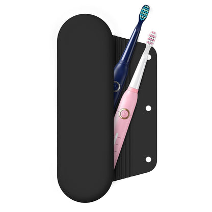 Silicone Electric Toothbrush Travel Case, Manual Toothbrush Travel Cover for Men and Women,Toothbrush Holder for Travel,Gym and More, Fits Most Manual and Electric Toothbrushes - Black