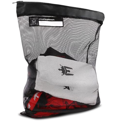 Meister Athlete XL Wash Bag - Large Mesh Sports Laundry Bag w/Zipper Lock - Black
