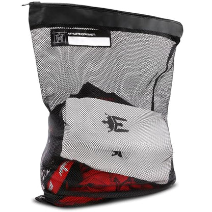 Meister Athlete XL Wash Bag - Large Mesh Sports Laundry Bag w/Zipper Lock - Black