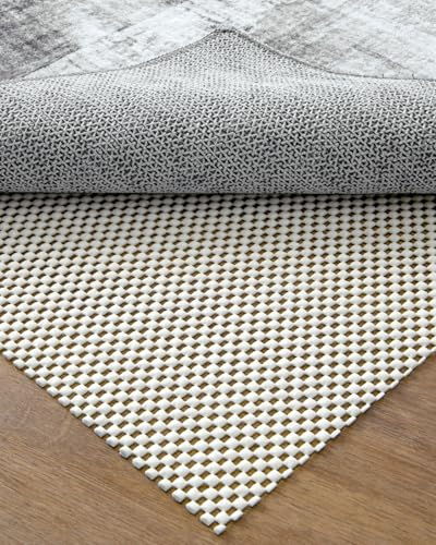 DEXI Rug Pad Gripper for Hardwood Tile Floor, 3x8 Non Slip Under Carpet Padding Cushioned, Waterproof Thick Walking Pads for Area Rugs, White