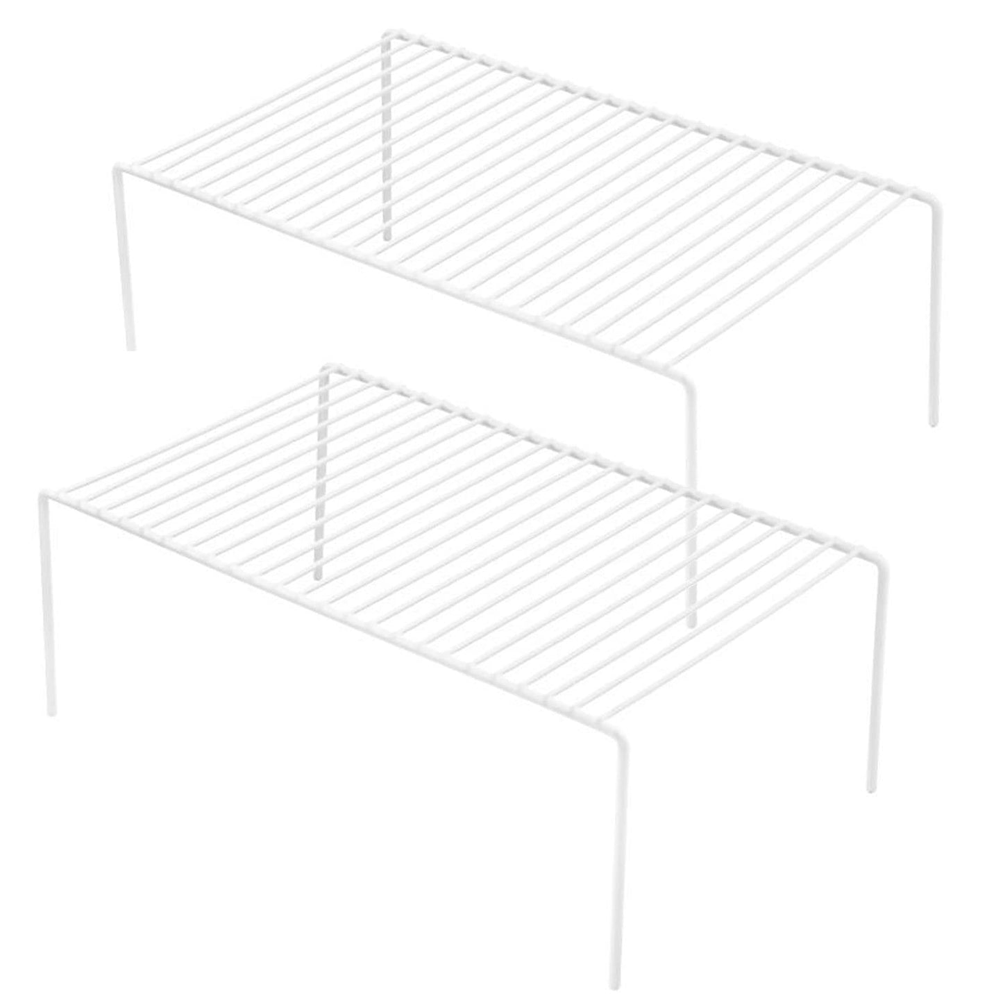 Cabinet Storage Shelf Rack Set of 2, Medium (13 x 9.4 inch) Rustproof Metal Wire Kitchen Cabinet Organizer and Storage, Cupboard Spice Shelf Rack for Plate, Dish, Counter & Pantry Organization
