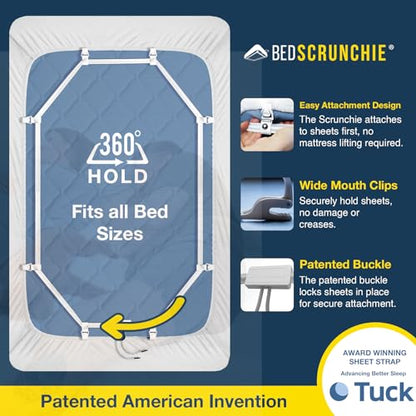 Sheet Holder Straps - Heavy Duty Gripper Clips - Strengthened Parachute Cord - 360 Degree Bed Sheet Tightener - Strongest and Effective Extender - Fits All Mattress Sizes