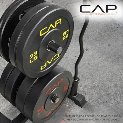 Olympic Bumper Plate Tree Rack with Barbell Holder... (Alloy Steel)