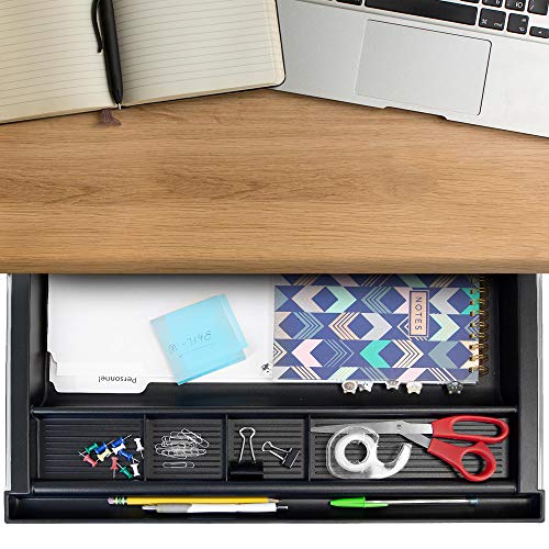 MOUNT-IT! Large Under Desk Pencil Drawer 16 inch Deep | 21.25” W, Ball Bearing Slide-Out Organizer for Office Supplies, Paper & Pencils | Fits Desks Over 1” Thick, Adjustable Extension 16.25”–28”