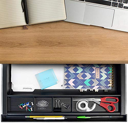 MOUNT-IT! Large Under Desk Pencil Drawer 16 inch Deep | 21.25” W, Ball Bearing Slide-Out Organizer for Office Supplies, Paper & Pencils | Fits Desks Over 1” Thick, Adjustable Extension 16.25”–28”