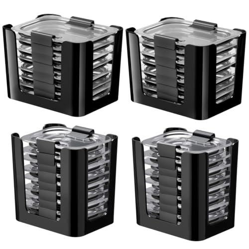 4 Pcs Lids Organizer for Rubbermaid Brilliance Lids | Stack-able Lid Storage, Holds 4.7 Cup, 3.2 Cup & 1.3 Cup Food Containers, Inside Cabinet