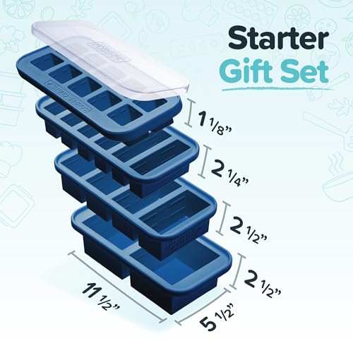 Souper Cubes Silicone Freezer Molds Gift Set, Blueberry