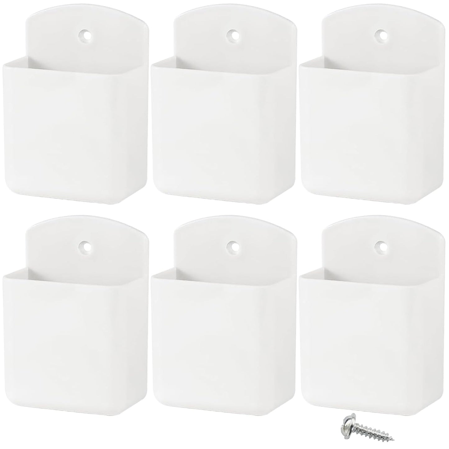 KAKAMINA Remote Control Holder Wall Mount, 6PCS Adhesive TV Remote Holder | Includes Screws and Adhesive Backing for Easy Installation. Holds TV Remotes, Pens, Keys and Other Small Items