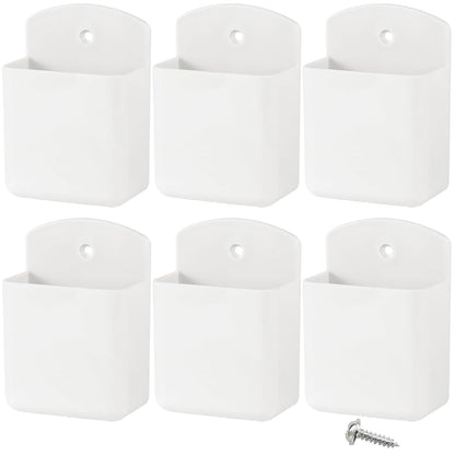 KAKAMINA Remote Control Holder Wall Mount, 6PCS Adhesive TV Remote Holder | Includes Screws and Adhesive Backing for Easy Installation. Holds TV Remotes, Pens, Keys and Other Small Items