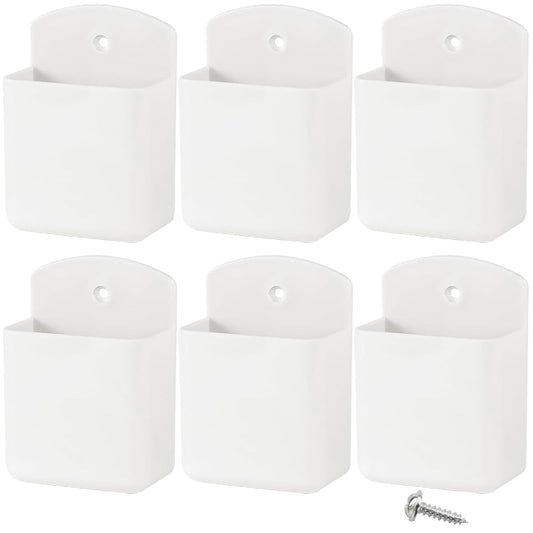 KAKAMINA Remote Control Holder Wall Mount, 6PCS Adhesive TV Remote Holder | Includes Screws and Adhesive Backing for Easy Installation. Holds TV Remotes, Pens, Keys and Other Small Items