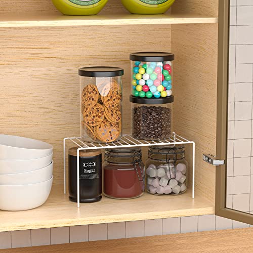4 Pack(10.6 x 5.1 Inch) Cabinet Storage Shelf Rack... (4 Count | White | Metal)