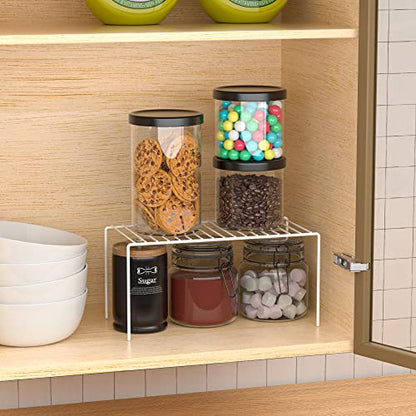 4 Pack(10.6 x 5.1 Inch) Cabinet Storage Shelf Rack... (4 Count | White | Metal)