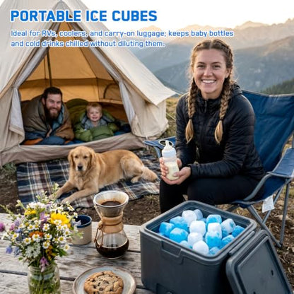 400 Pack Reusable Ice Cubes BPA-Free Plastic, Non-Diluting for Drinks | Refreezable Ice Cubes for Coolers, Lunch Boxes, Whiskey, Coffee, Iced Tea, Bars, Parties, Camping, and OutdoorIce Baths,