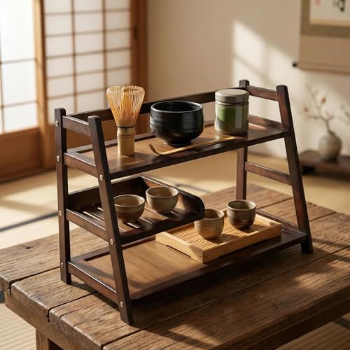 3 Tier Bamboo Matcha Station, coffee station organ... (brown | Bamboo)