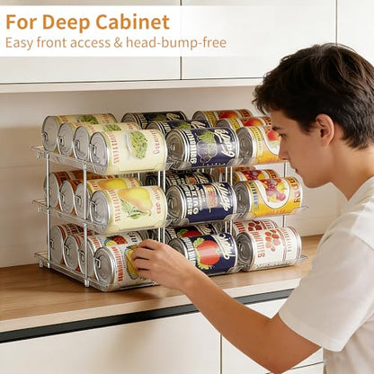 Can Organizer for Pantry, 36 Cans Stackable Rollin... (clear | Acrylic)