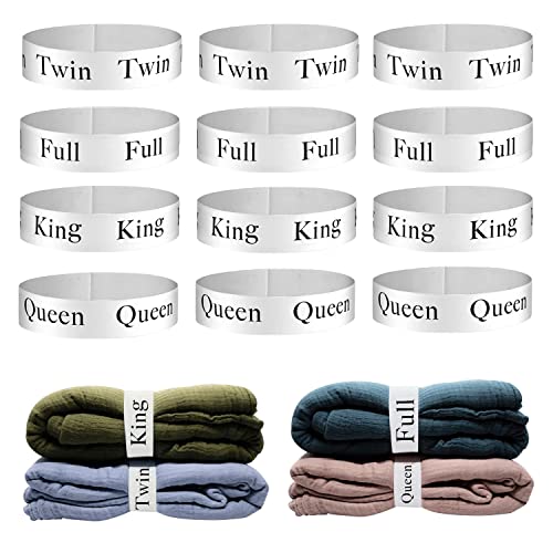 12pcs Bed Sheet Organizers and Storage Bands | for Closet Organization Linen Labels King Twin Full Queen Bedding Bands Elastic Sheet Straps