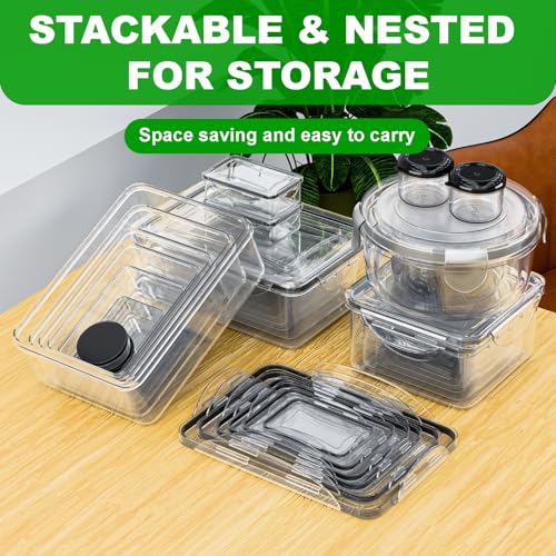 54 Pcs Food Storage Containers with Lids Airtight, (27 Containers &27 Lids) Reusable BPA-Free Plastic Food Containers for Kitchen Organization, Leak Proof Freezer/Microwave Safe Meal Prep Lunch Boxes