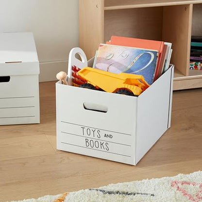 Amazon Basics Storage/Filing Boxes with Lift-Off Lid, Letter/Legal Size, Collapsible, Tape-Free Assembly, White, 16.2" L x 12.5" W x 10.5" H, 20-Pack