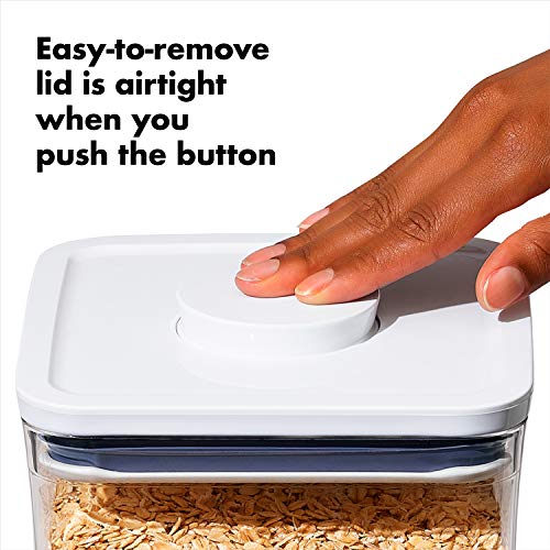 OXO Good Grips POP Airtight Food Storage Containers for Pantry, 5-Piece Set | Airtight Seal, Push-Button Open and Close, Stackable, Multiple Size Containers for Cereal, Flour, Sugar Storage