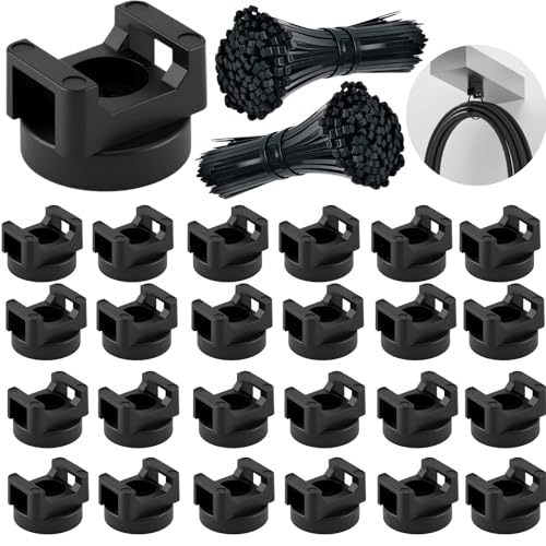 225-Pc Magnetic Cable Ties Set,Magnetic Zip Tie Mounts & Cable Ties | Magnetic Wire Holder, 25 Magnetic Cable Holders & 200 Zip Ties, Magnet Cable Tie Mounts for Cables, Wires, Cords, Hoses-22 mm