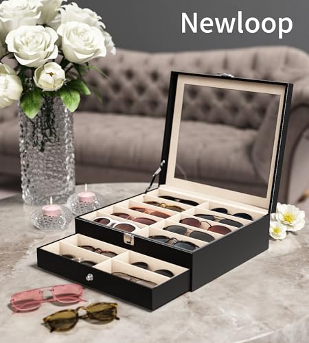 20 Slots Sunglass Organizer for Women Men Sunglasses Storage Box for Multiple Pairs of Eyeglass Holder Display Case