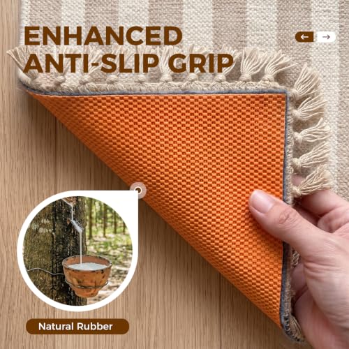 Rug Pad 5 x 7 Ft Non-Slip, Felt and Natural Rubber Backing, 1/4" Thick, Cushioned Gripper Pads, Keep Rugs in Place, Carpet Runners, Protective Padding Under Area Rugs, Hardwood Floors Protection