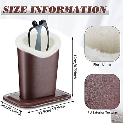 Weewooday 6 Pack Plush Lined Eyeglasses Holder Stand for Glasses Leather Reading Stand Case Protective Glasses Case (Lovely)