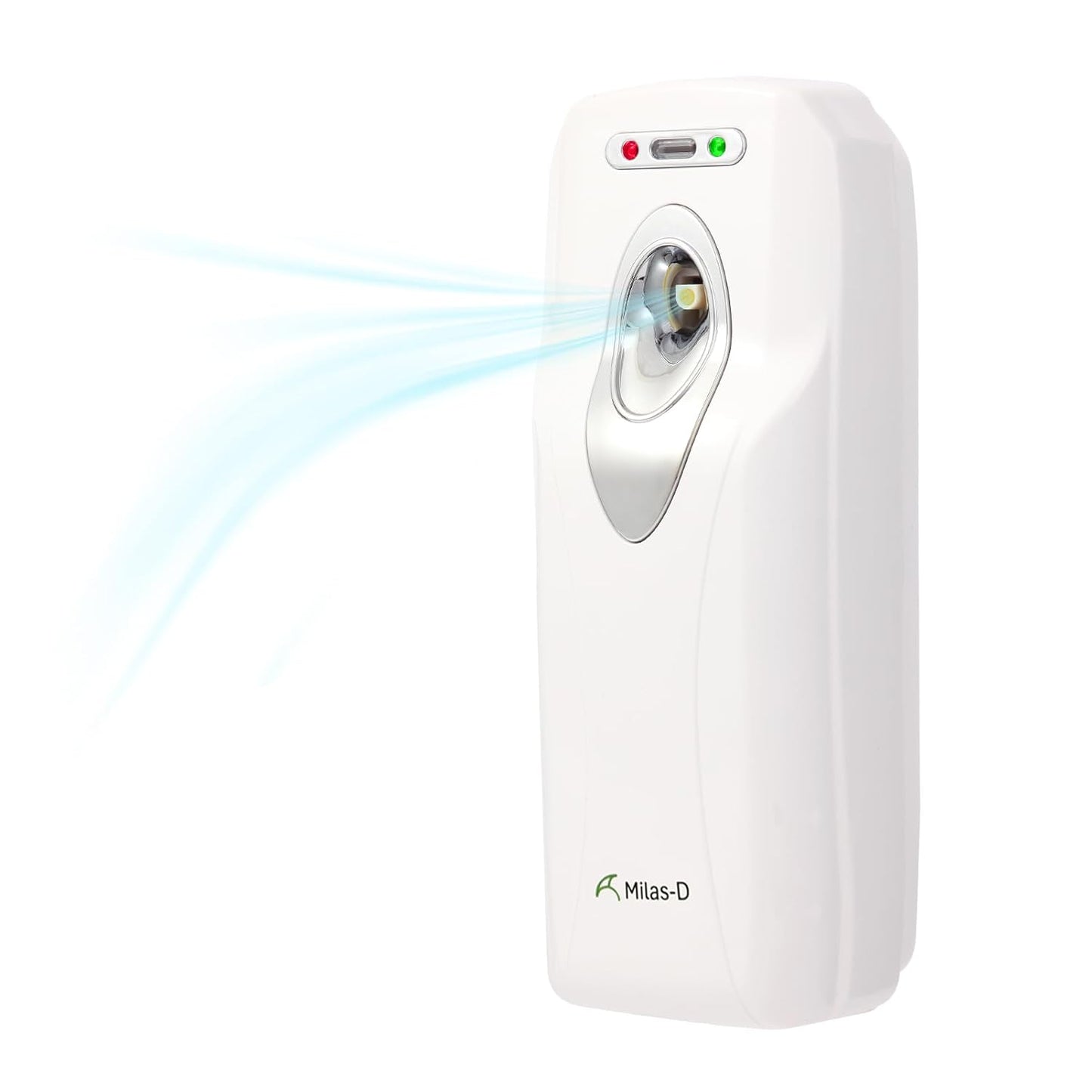 Automatic Air Freshener Spray Dispenser, Custom Timing (Day/Night/24H, 5/10/15/30 min interval), Wall Mounted/Free Standing, Home& Commercial, Glade& Airwick Refill Can, 2 D batteries, Milas-D