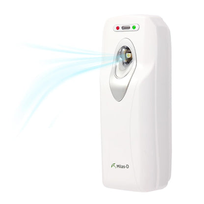 Automatic Air Freshener Spray Dispenser, Custom Timing (Day/Night/24H, 5/10/15/30 min interval), Wall Mounted/Free Standing, Home& Commercial, Glade& Airwick Refill Can, 2 D batteries, Milas-D