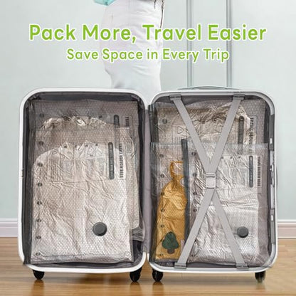 15 Pack Vacuum Bags for Travel with USB Pump,Cordless Travel Vacuum Bag Set for Luggage and Suitcase,Portable Space Saver Storage Seal Packing Bags for Clothing