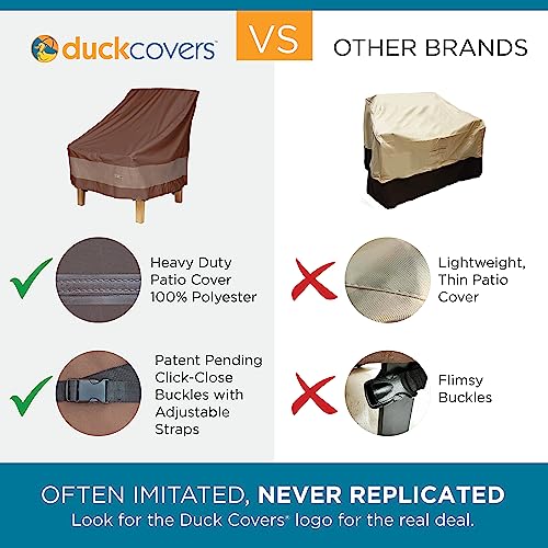 DUCKCOVERS Ultimate Patio Sofa Cover, 77"W x 37"D x 35"H, Mocha Cappuccino, Outdoor Sofa Cover