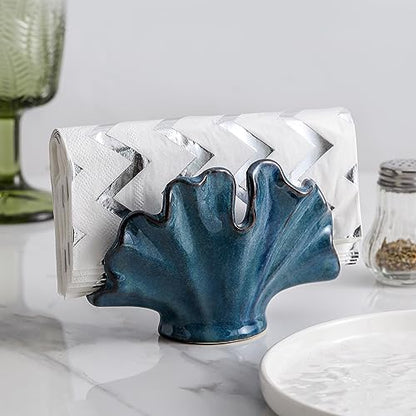 Ceramic Sponge Holder,Sponge Holder for Kitchen Sink,Compact Sink Caddy Organizer-Scouring Pad and Dish Sponge Holders,Farmhouse Kitchens Decor Cute Kitchen Gadgets Accessories(Blue)