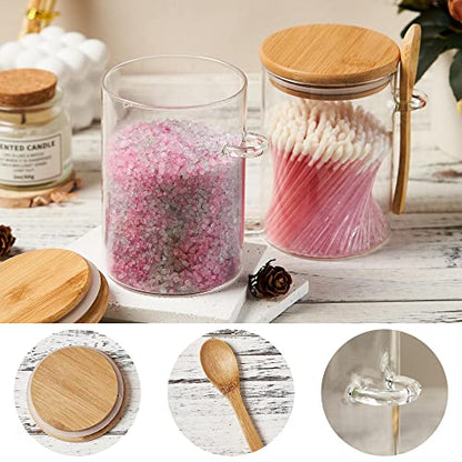 15 oz Glass Sugar Container, 2 Pack Coffee Container, Glass Jars with Lids